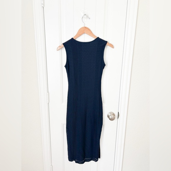 Daniela Corte Navy V-Neck Midi Dress Size Small (38) - Picture 3 of 3